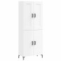 vidaXL Aparador alto madera contrachapada blanco brillo 69,5x34x180 cm