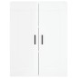 vidaXL Aparador alto madera contrachapada blanco brillo 69,5x34x180 cm