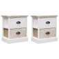 vidaXL Mesitas noche 2 uds madera Paulownia blanco natural 38x28x45cm vidaXL Mesitas noche 2 uds madera Paulownia blanco natural 38x28x45cm