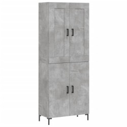 vidaXL Aparador alto madera contrachapada gris hormigón 69,5x34x180 cm