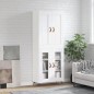 vidaXL Aparador alto madera contrachapada blanco brillo 69,5x34x180 cm vidaXL Aparador alto madera contrachapada blanco brillo 69,5x34x180 cm