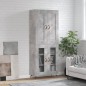 vidaXL Aparador alto madera contrachapada gris hormigón 69,5x34x180 cm