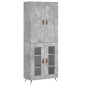 vidaXL Aparador alto madera contrachapada gris hormigón 69,5x34x180 cm