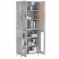 vidaXL Aparador alto madera contrachapada gris hormigón 69,5x34x180 cm