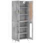 vidaXL Aparador alto madera contrachapada gris hormigón 69,5x34x180 cm