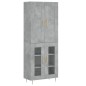 vidaXL Aparador alto madera contrachapada gris hormigón 69,5x34x180 cm vidaXL Aparador alto madera contrachapada gris hormigón 69,5x34x180 cm