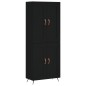 vidaXL Aparador alto madera contrachapada negro 69,5x34x180 cm vidaXL Aparador alto madera contrachapada negro 69,5x34x180 cm