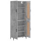 vidaXL Aparador alto madera contrachapada gris hormigón 69,5x34x180 cm vidaXL Aparador alto madera contrachapada gris hormigón 69,5x34x180 cm