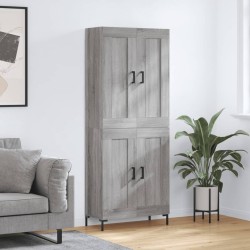 vidaXL Aparador alto madera contrachapada gris sonoma 69,5x34x180 cm