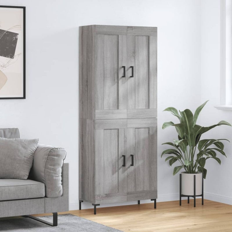vidaXL Aparador alto madera contrachapada gris sonoma 69,5x34x180 cm vidaXL Aparador alto madera contrachapada gris sonoma 69,5x34x180 cm