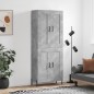 vidaXL Aparador alto madera contrachapada gris hormigón 69,5x34x180 cm vidaXL Aparador alto madera contrachapada gris hormigón 69,5x34x180 cm