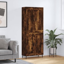 vidaXL Aparador alto madera contrachapada roble ahumado 69,5x34x180 cm