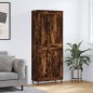 vidaXL Aparador alto madera contrachapada roble ahumado 69,5x34x180 cm