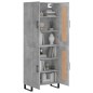 vidaXL Aparador alto madera contrachapada gris hormigón 69,5x34x180 cm vidaXL Aparador alto madera contrachapada gris hormigón 69,5x34x180 cm