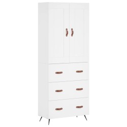 vidaXL Aparador alto madera contrachapada blanco 69,5x34x180 cm