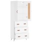 vidaXL Aparador alto madera contrachapada blanco 69,5x34x180 cm