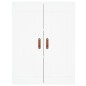 vidaXL Aparador alto madera contrachapada blanco 69,5x34x180 cm