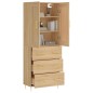 vidaXL Aparador alto madera contrachapada color roble 69,5x34x180 cm vidaXL Aparador alto madera contrachapada color roble 69,5x34x180 cm