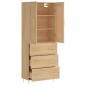 vidaXL Aparador alto madera contrachapada color roble 69,5x34x180 cm vidaXL Aparador alto madera contrachapada color roble 69,5x34x180 cm
