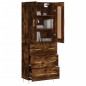 vidaXL Aparador alto madera contrachapada roble ahumado 69,5x34x180 cm