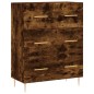 vidaXL Aparador alto madera contrachapada roble ahumado 69,5x34x180 cm