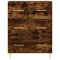 vidaXL Aparador alto madera contrachapada roble ahumado 69,5x34x180 cm