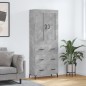 vidaXL Aparador alto madera contrachapada gris hormigón 69,5x34x180 cm vidaXL Aparador alto madera contrachapada gris hormigón 69,5x34x180 cm