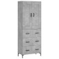 vidaXL Aparador alto madera contrachapada gris hormigón 69,5x34x180 cm vidaXL Aparador alto madera contrachapada gris hormigón 69,5x34x180 cm