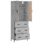 vidaXL Aparador alto madera contrachapada gris hormigón 69,5x34x180 cm vidaXL Aparador alto madera contrachapada gris hormigón 69,5x34x180 cm