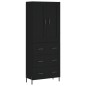 vidaXL Aparador alto madera contrachapada negro 69,5x34x180 cm vidaXL Aparador alto madera contrachapada negro 69,5x34x180 cm