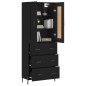 vidaXL Aparador alto madera contrachapada negro 69,5x34x180 cm vidaXL Aparador alto madera contrachapada negro 69,5x34x180 cm