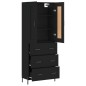 vidaXL Aparador alto madera contrachapada negro 69,5x34x180 cm vidaXL Aparador alto madera contrachapada negro 69,5x34x180 cm