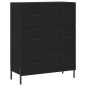 vidaXL Aparador alto madera contrachapada negro 69,5x34x180 cm vidaXL Aparador alto madera contrachapada negro 69,5x34x180 cm