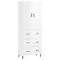 vidaXL Aparador alto madera contrachapada blanco brillo 69,5x34x180 cm vidaXL Aparador alto madera contrachapada blanco brillo 69,5x34x180 cm