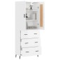 vidaXL Aparador alto madera contrachapada blanco brillo 69,5x34x180 cm vidaXL Aparador alto madera contrachapada blanco brillo 69,5x34x180 cm