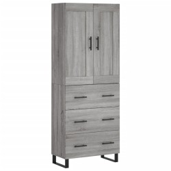 vidaXL Aparador alto madera contrachapada gris sonoma 69,5x34x180 cm