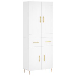 vidaXL Aparador alto madera contrachapada blanco 69,5x34x180 cm