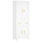 vidaXL Aparador alto madera contrachapada blanco 69,5x34x180 cm