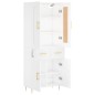 vidaXL Aparador alto madera contrachapada blanco 69,5x34x180 cm