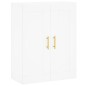 vidaXL Aparador alto madera contrachapada blanco 69,5x34x180 cm
