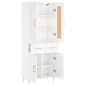 vidaXL Aparador alto madera contrachapada blanco brillo 69,5x34x180 cm