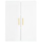 vidaXL Aparador alto madera contrachapada blanco brillo 69,5x34x180 cm