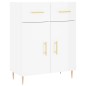 vidaXL Aparador alto madera contrachapada blanco brillo 69,5x34x180 cm