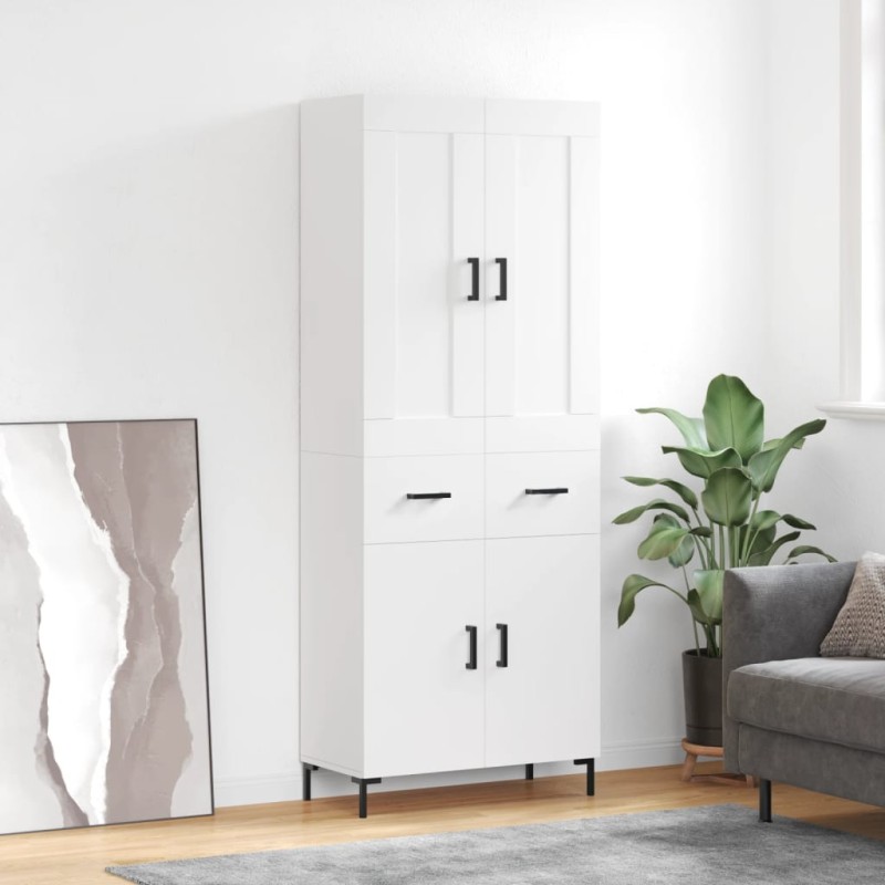 vidaXL Aparador alto madera contrachapada blanco 69,5x34x180 cm vidaXL Aparador alto madera contrachapada blanco 69,5x34x180 cm