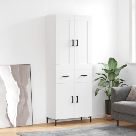 vidaXL Aparador alto madera contrachapada blanco 69,5x34x180 cm