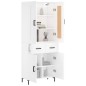 vidaXL Aparador alto madera contrachapada blanco 69,5x34x180 cm vidaXL Aparador alto madera contrachapada blanco 69,5x34x180 cm