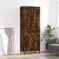 vidaXL Aparador alto madera contrachapada roble ahumado 69,5x34x180 cm