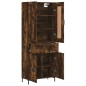 vidaXL Aparador alto madera contrachapada roble ahumado 69,5x34x180 cm