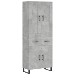 vidaXL Aparador alto madera contrachapada gris hormigón 69,5x34x180 cm