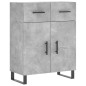 vidaXL Aparador alto madera contrachapada gris hormigón 69,5x34x180 cm